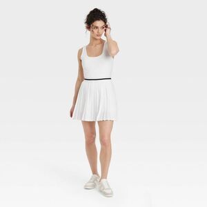 Women's Pleated Active Dress - All In Motion White M